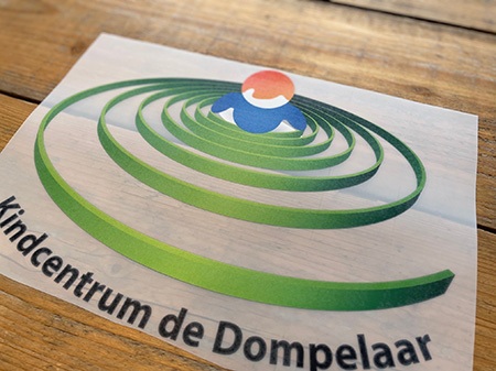 DTP transfer met je bedrijfsnaam en logo in kleur
